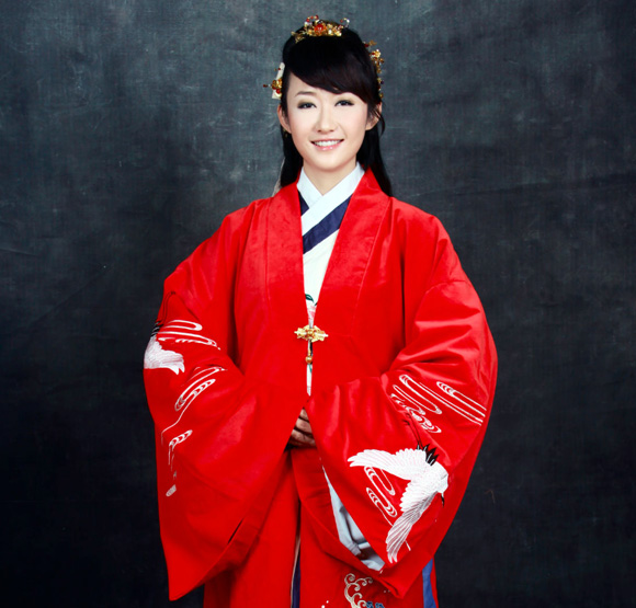 女式直裾深衣汉服