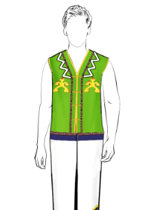 海南传统黎族服饰男无袖+长裤方案设计