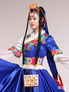 女款藍色藏族服飾定制